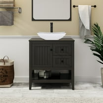 Eclife 30" Freestanding Bathroom Vanity Set with Vessel Sink, Faucet and Drain