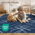 thumbnail image 4 of ODIKA 4'x6' Navy Blue Geometric Floral Washable Area Rug Contemporary Tiled Motif With Angular Corner Details And Repeating Eight Pet Friendly, Non-Shedding for Bedroom, Reading Nook, 4 of 7
