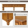 thumbnail image 5 of Retro Console Table Entryway Table 58" Long Sofa Table with 2 Drawers in Same Size and Bottom Shelf for Storage, Brown, 5 of 9