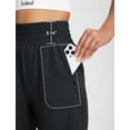thumbnail image 3 of BALEAF Women's Athletic Shorts 7 Inch Long Running Workout Hiking Shorts High Waisted Quick Dry Zipper Pockets UPF50+ Black L, 3 of 7