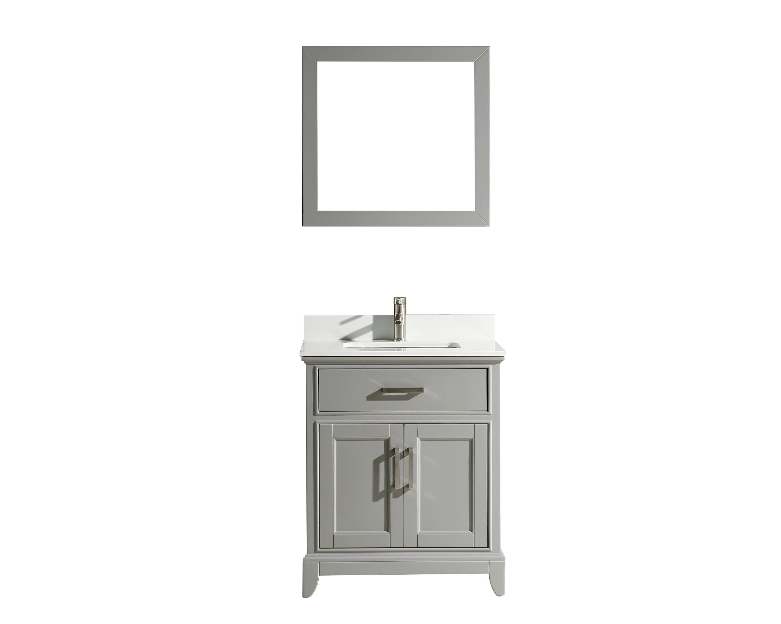 Vanity Art 30 inch single sink bathroom vanity set with super white
