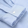 thumbnail image 6 of Lmueinov Striped Long Sleeve Shirts for Men Plus Size Button Mock Neck Loose Fit Tops Office Vacation Casual Vacation Outfits, 6 of 7