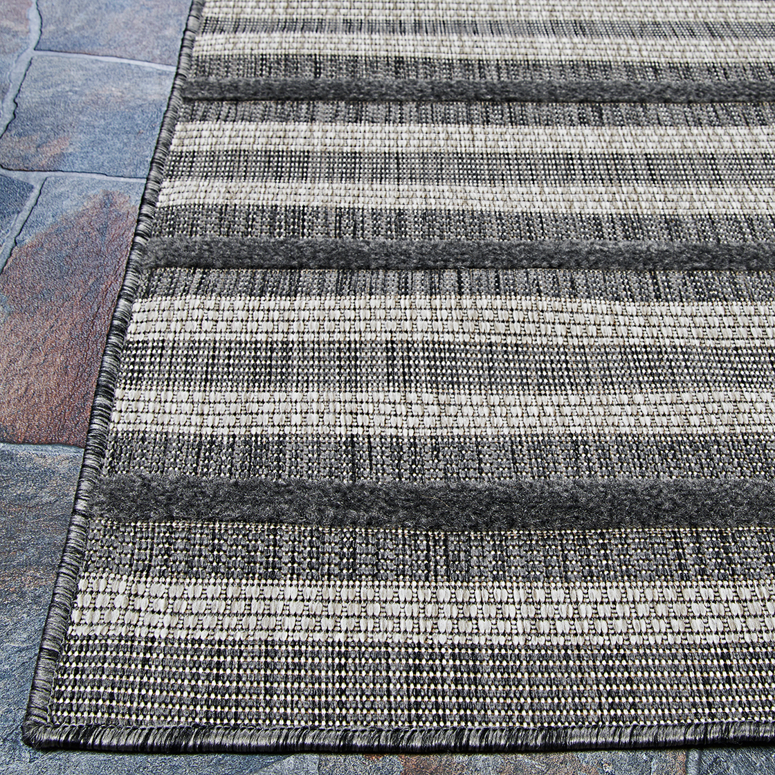 Couristan Veranda Havasu Stripe Grey-Coal Indoor/Outdoor Area Rug, 3'11" x 5'6" - image 5 of 13