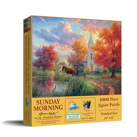 SUNSOUT INC - Sunday Morning - 1000 pc Jigsaw Puzzle by Artist: Abraham Hunter - Finished Size 20" x 27" - MPN# 69822