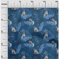 thumbnail image 2 of oneOone Viscose Jersey Medium Blue Fabric Tropical Sewing Craft Projects Fabric Prints By Yard 60 Inch Wide, 2 of 5