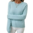 thumbnail image 2 of Suéter de Punto Suave para Mujer, Estilo Casual Elegante de Otoño. Azul S, 2 of 8