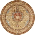 thumbnail image 2 of Unique Loom Outdoor Traditional Collection Area Rug - Temple (10'  Round Blue and Light Brown/Brown), 2 of 9