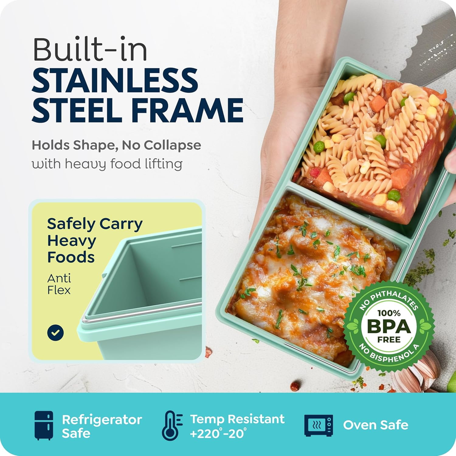 Cup Silicone Freezer Molds with Lid, Soup Container Style Ice Cube Trays for Freezer - Reinforced Ring Top for freezing Soup Sauce Broth Leftovers, Dishwasher & Oven Safe, BPA Free