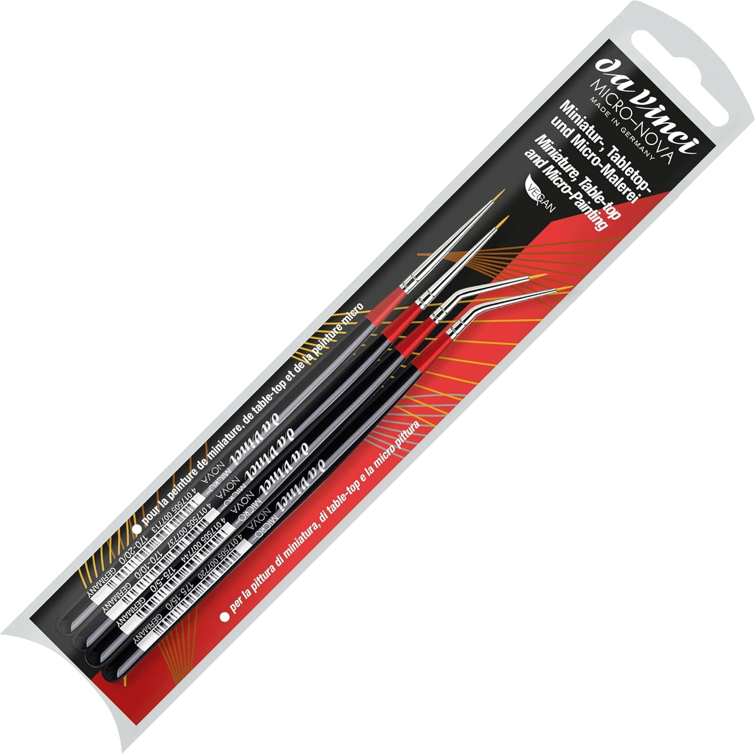 Micro-NOVA 4 Brush Set 4275 for Modelling & Miniature Painting: one Piece Each: Series 170 Sizes 20/0, 10/0 & 175 Sizes 15/0, 5/0