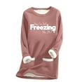 thumbnail image 2 of CFLVAEK Yes I'm Still Freezing Me 24:7 Pullover for Women Sherpa Fleece Lined Sweatshirts with Pockets Plus Size Fuzzy Soft Thermal Loungewear, 2 of 4