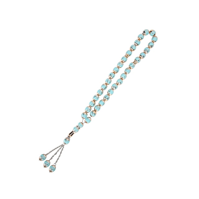 Perles de Prière Musulmanes en Résine, Mots Ronds Unisexes, Accessoire de Culte, 7 Couleurs, Design Élégant