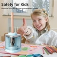 thumbnail image 6 of Electric Pencil Sharpener Battery Operated,Quick Sharpening,Suitable for NO.2/Drawing/Colored Pencils(6-8 mm),Office/Home,Portable Pencil Sharpener for Adults(Blue), 6 of 7