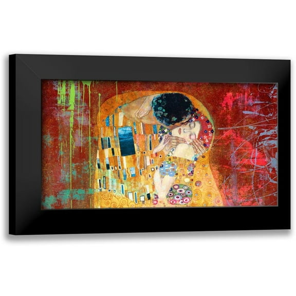 Chestier, Eric 14x9 Black Modern Framed Museum Art Print Titled - Klimts Kiss 2.0 (detail)
