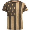 thumbnail image 1 of July 4th Black And White American Flag Mens Ringer T Shirt, 1 of 1