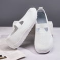 thumbnail image 2 of DLWKIPV Breathable Knit Slip-On Shoes for Women - Lightweight Comfort Flats for Daily Walking & Work(WHITE,7), 2 of 6