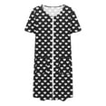 thumbnail image 5 of Sakmal House Dress for Women Full Zip with Pockets Nightshirt Hearts Print Short Sleeve Black Nightgowns, 5 of 6