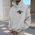 thumbnail image 5 of Valora Men Sweatshirt Men's Hooded Sweatshirt for Casual Style with European Embroidery Versatile Hoodie Cardigan Top for Men and Women Grey XL, 5 of 7