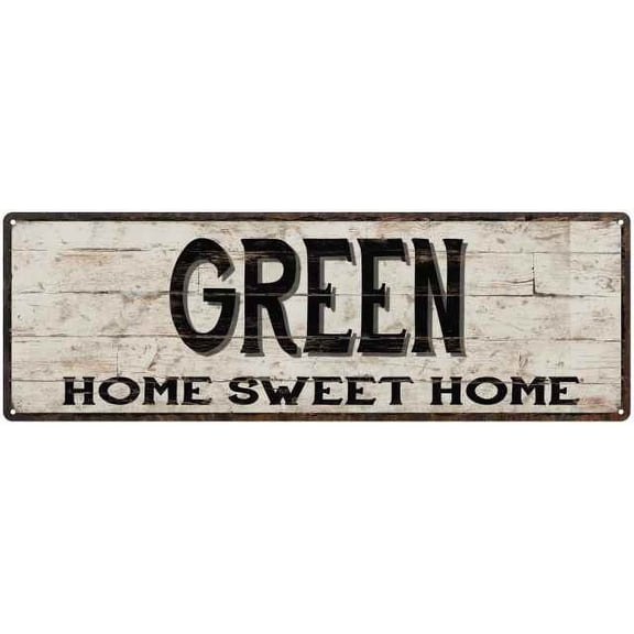 GREEN Rustic Home Sweet Home Sign Gift 6x18 Metal Decor 106180084037