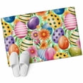 thumbnail image 6 of Easter Colorful Eggs Bathroom Rug Washable 2x3 Entryway Rug Non Slip Spring Floral Polka Dot Green Striped Front Door Mat Low Pile Indoor Doormat Throw Floor Carpet for Kitchen Bedroom Entrance, 6 of 8