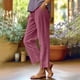 thumbnail image 1 of WILLBEST Pantalones Casuales para Mujer: Modernos Pantalones Rectos Holgados de Color Liso con Cintura Elástica y Bolsillos para Un Uso Diario Cómodo. Chica, 1 of 5