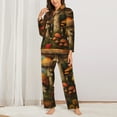thumbnail image 2 of Fotbe Vintage Cloud Mushroom Pattern Long Sleeve Pajama Set for Women,Sleepwear Set,2-piece Loungewear Set,Soft PJs Comfy Nightwear with Pockets -X-Large, 2 of 7