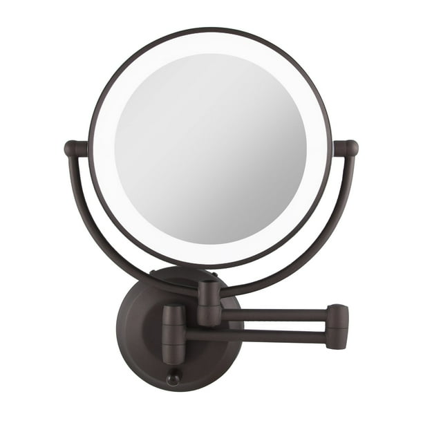 Zadro 11" LED Wall Mounted Makeup Mirror 5 or 10X/1X Shaving Mirror