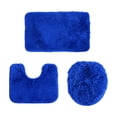thumbnail image 1 of Bathroom Rug Mat Set, 3-Piece Solid Color Soft Absorbent Shower Floor Mat with U-Shaped Contour and Toilet Seat Cover, Machine Washable Non-Slip Bath Rug, 1 of 6