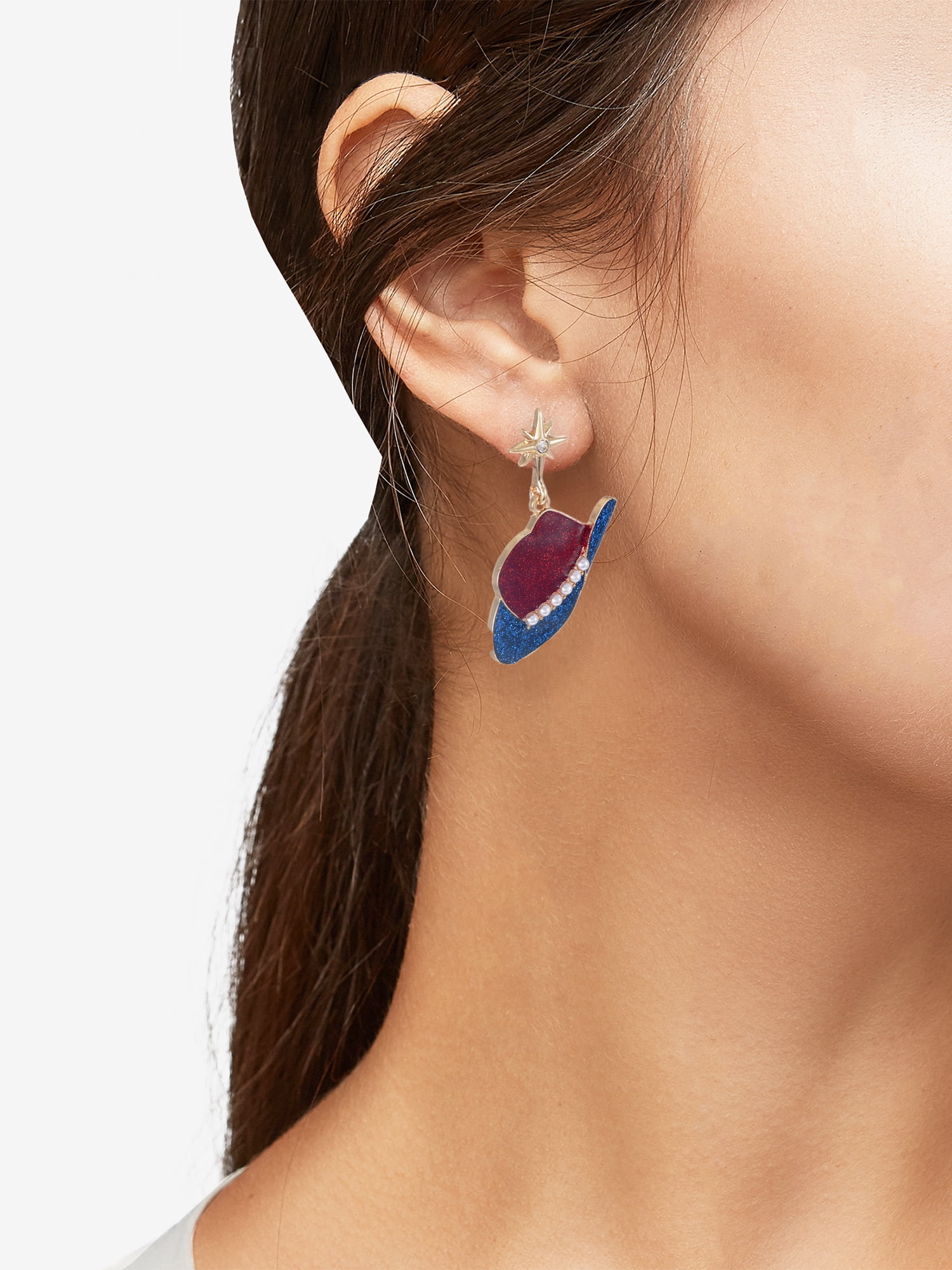 Way to Celebrate Americana Western Hat Dangle Earrings