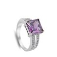 thumbnail image 4 of CHOOSE YOUR COLOR Simulated Amethyst Elegant Solitaire Chic Ring 925 Sterling Silver Band Purple CZ Female Size 11, 4 of 4