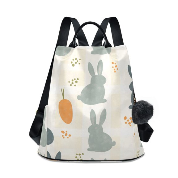 FORMRS Women's Travel Backpack Purse Anti-Theft Hidden Pockets Casual Shoulder Bag, Whimsical Rabbits