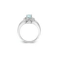 thumbnail image 2 of 7/10 Carat (Ctw) Oval-Cut Aquamarine Ring in Sterling Silver, 2 of 6