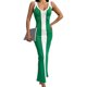 thumbnail image 1 of Txlixc Vestido largo de punto femenino bodycon, vestido midi de cuello V sin mangas Txlixc moda, 1 of 4