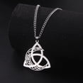 thumbnail image 3 of TEAMER Celtics Moon Necklace Crescent Pendant Trinity Knot Irish Protection Blessing For Men Women, 3 of 5