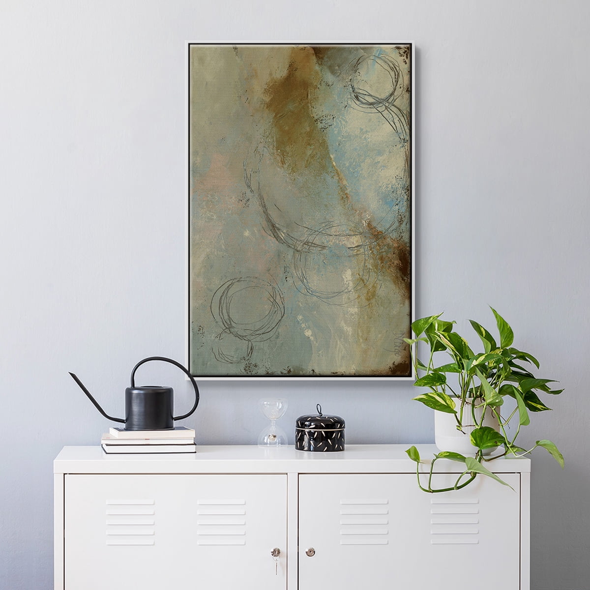 Zen Path I Framed Premium Gallery Wrapped Canvas - Ready to Hang - 27 x 41 - White Floating Frame
