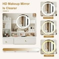 thumbnail image 3 of Alvantor Makeup Vanity Desk with Mirror and Lights, Adjustable Brightness Dressing Table with Cushioned Chair, White, 3 of 8