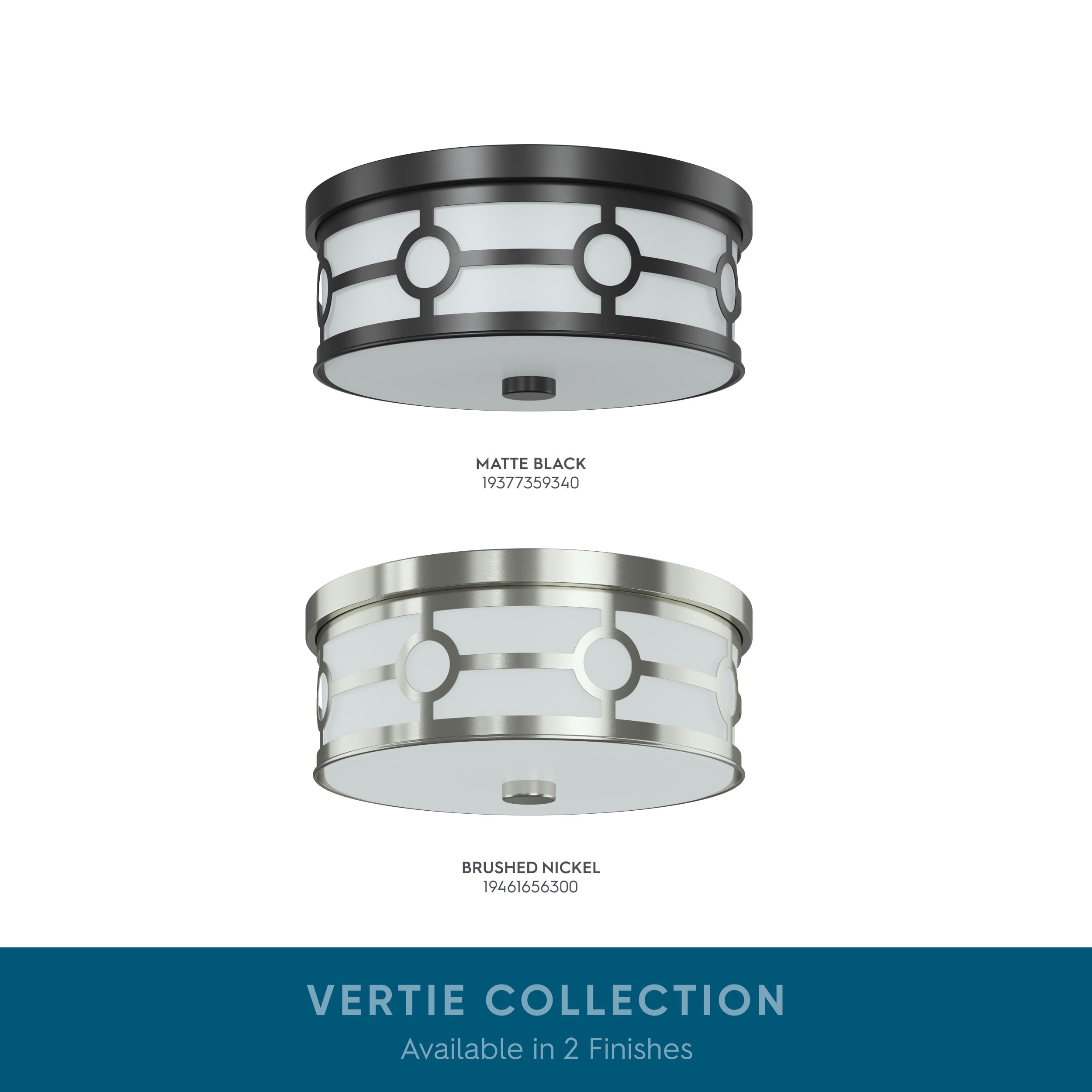 Avec Black 13" 2-Light Flush Mount Light with Etched Glass Shade