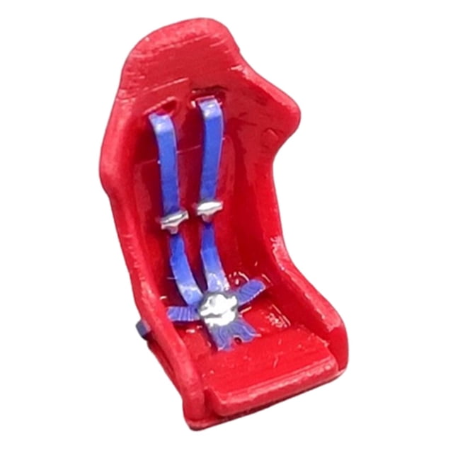 Adorno de resina para asiento de coche con arnés de carreras en miniatura a escala 1/64, cinturón de arnés simulado, asiento de cubo para maqueta de Estilo A