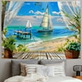 thumbnail image 2 of Shiartex  Ocean Beach Tapestry,Wall Hanging Palm Tree Tapestry Bohemian Tropical Paradise Sea Hawaii Landscape Tapestry Nature Scenery for Living Room,Home Decor… 40x30inch, 2 of 6