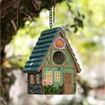 thumbnail image 2 of JIhuahe Bird House for Hummingbirds Sparrows and Swallows, Distressed Resin Design for Outside, Hanging Patio Garden Decor, Pet Cottage Style Wildlife Accessory,As shown, 2 of 5