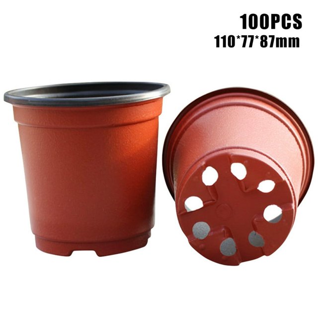 50 Pcs Plastic Nursery Pot Double Color Plant Seedling Holder Raising Nutrition Block Pots New