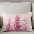 thumbnail image 3 of Christmas Pine Tree Throw Pillow Cover,Seasonal Winter Snowflake Pink Xmas Rectangle Decorative Pillow Case Protector Soft Cushion Cover Lumbar Pillowcase for Couch Sofa Bedroom Car Decor 24x36 Inch, 3 of 8
