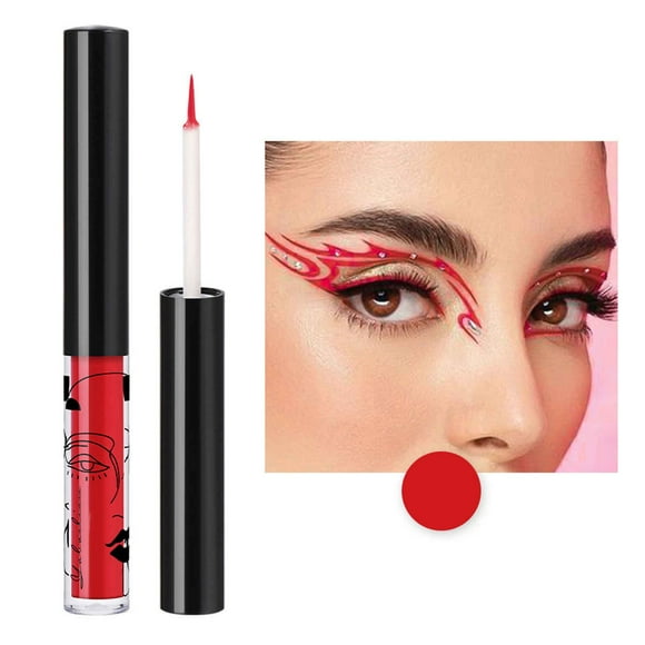 Riforla Liquid Eyeliner Pearlescent Color Liquid Eyeliner Waterproof Long Wear Gel Eyeliner Makeup Eyeliner 2.5ml Eyeliner Red