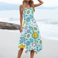 thumbnail image 6 of Minjewel Floral Print Easter Dress with Irregular Hem, Round Neck Sleeveless Midi Dress for Women, Casual Spring Church & Party Wear,Sky Blue XL, 6 of 8