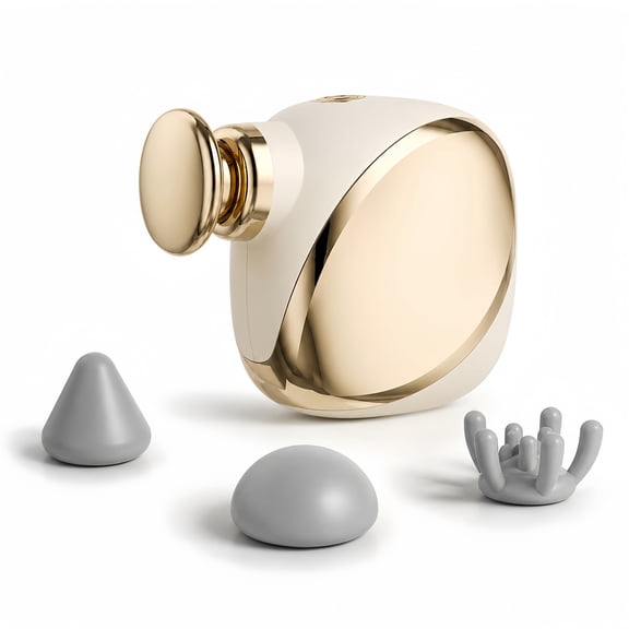 Portable Mini Muscle Massage Gun, Handheld Massager with 3 Massage Heads for Deep Tissue Massage, Gold