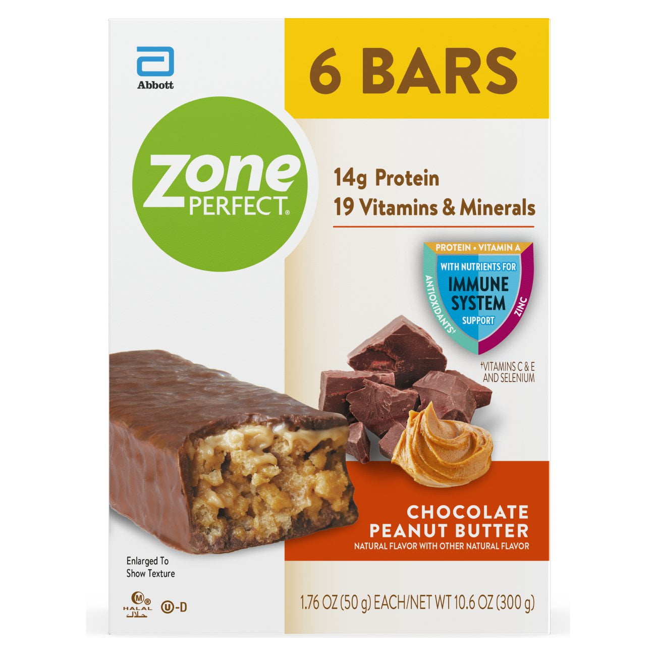 ZonePerfect Protein Bars, Snack For Breakfast or Lunch, Chocolate Peanut Butter, 6 Count