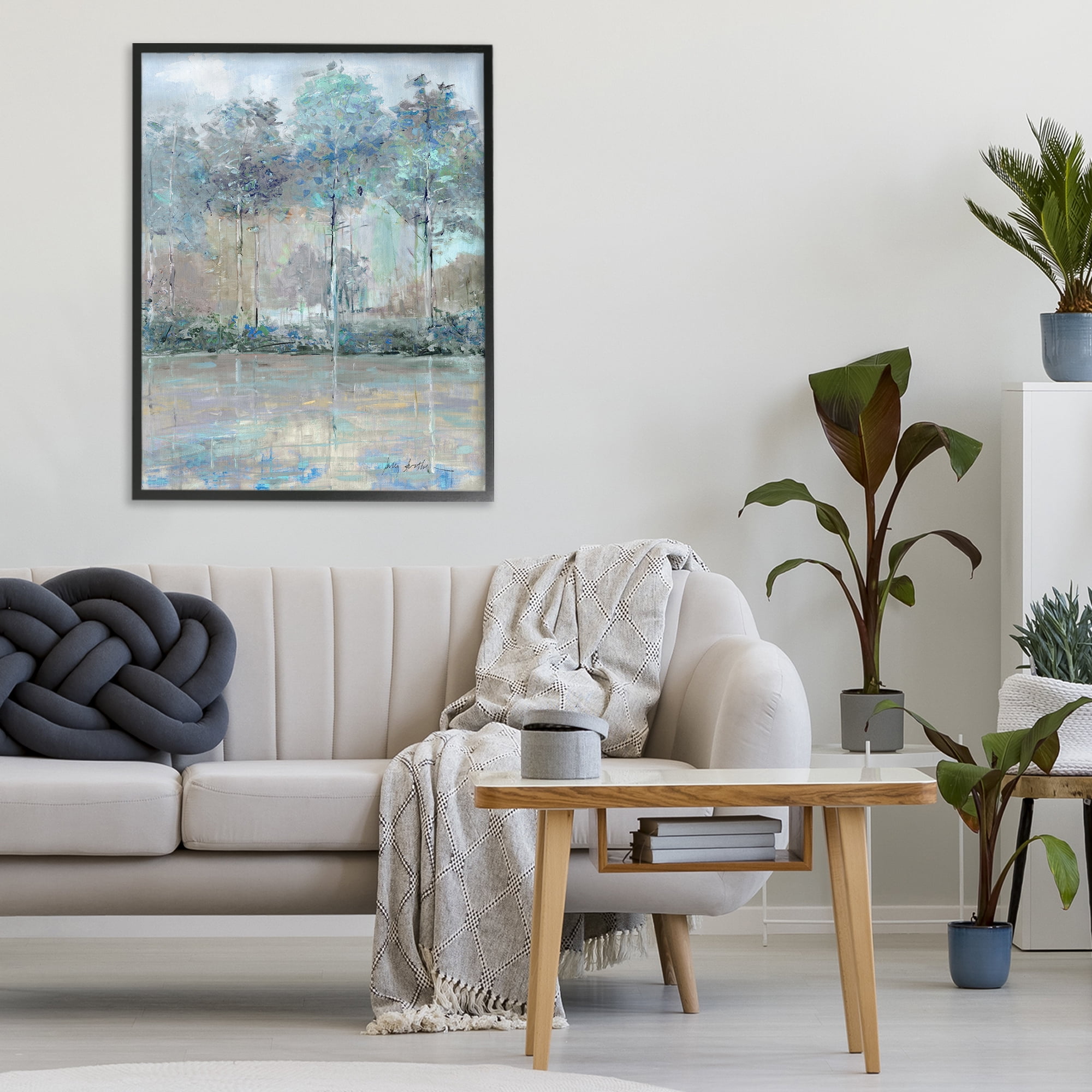 Stupell Industries Subdued Expression of Trees Black Framed Giclee Art, design by Sally Swatland