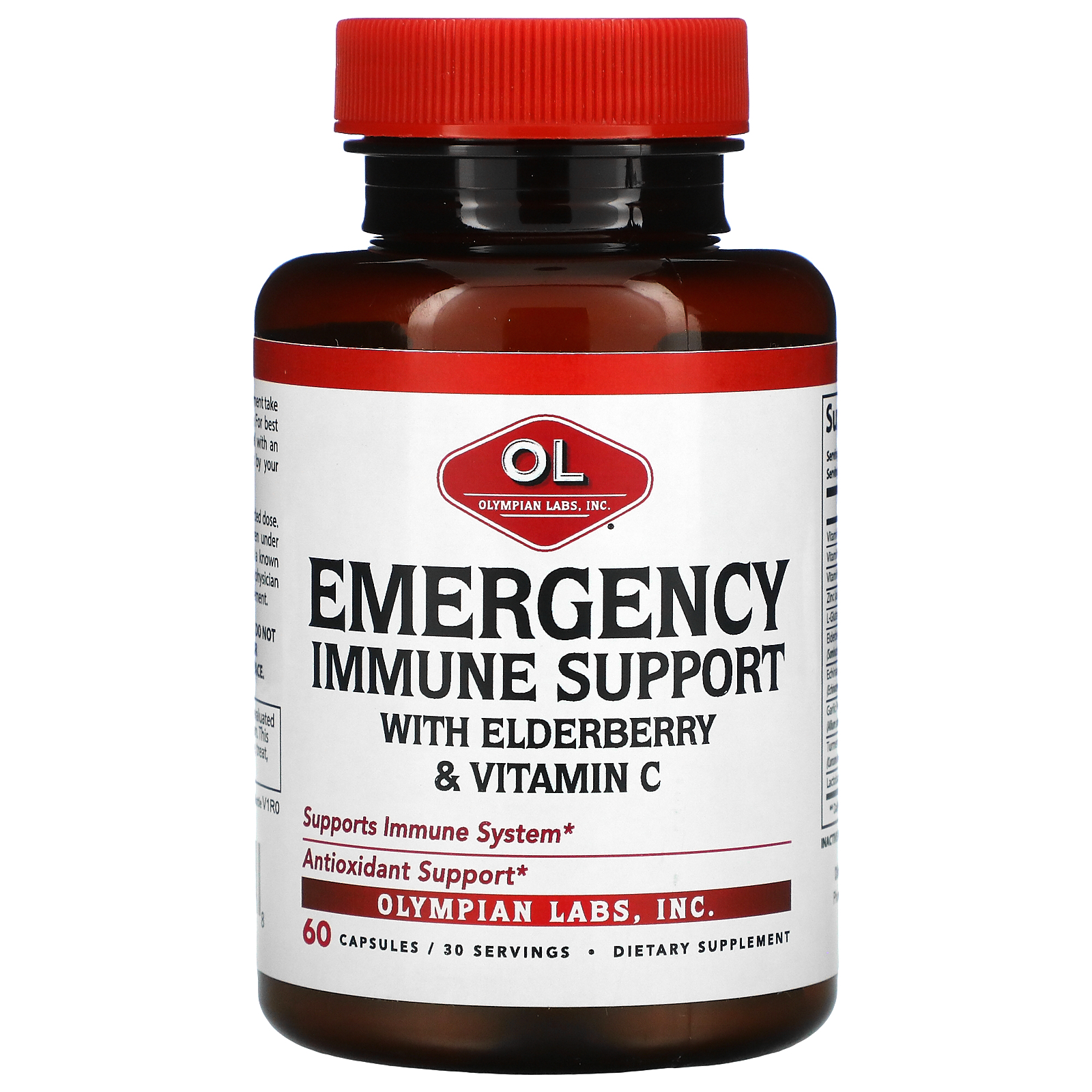 Emergency Immune Support with Elderberry & Vitamin C, 60 Capsules, Olympian Labs
