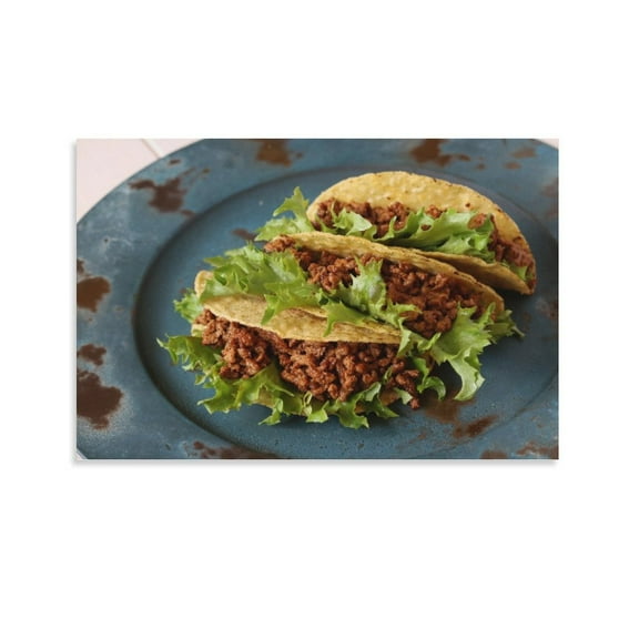 Taco Mexican Beef Food Canvas Art Poster And Wall Art Picture Print Modern Family Bedroom Decor Posters,Unframe-style,20x30inch(50x75cm)