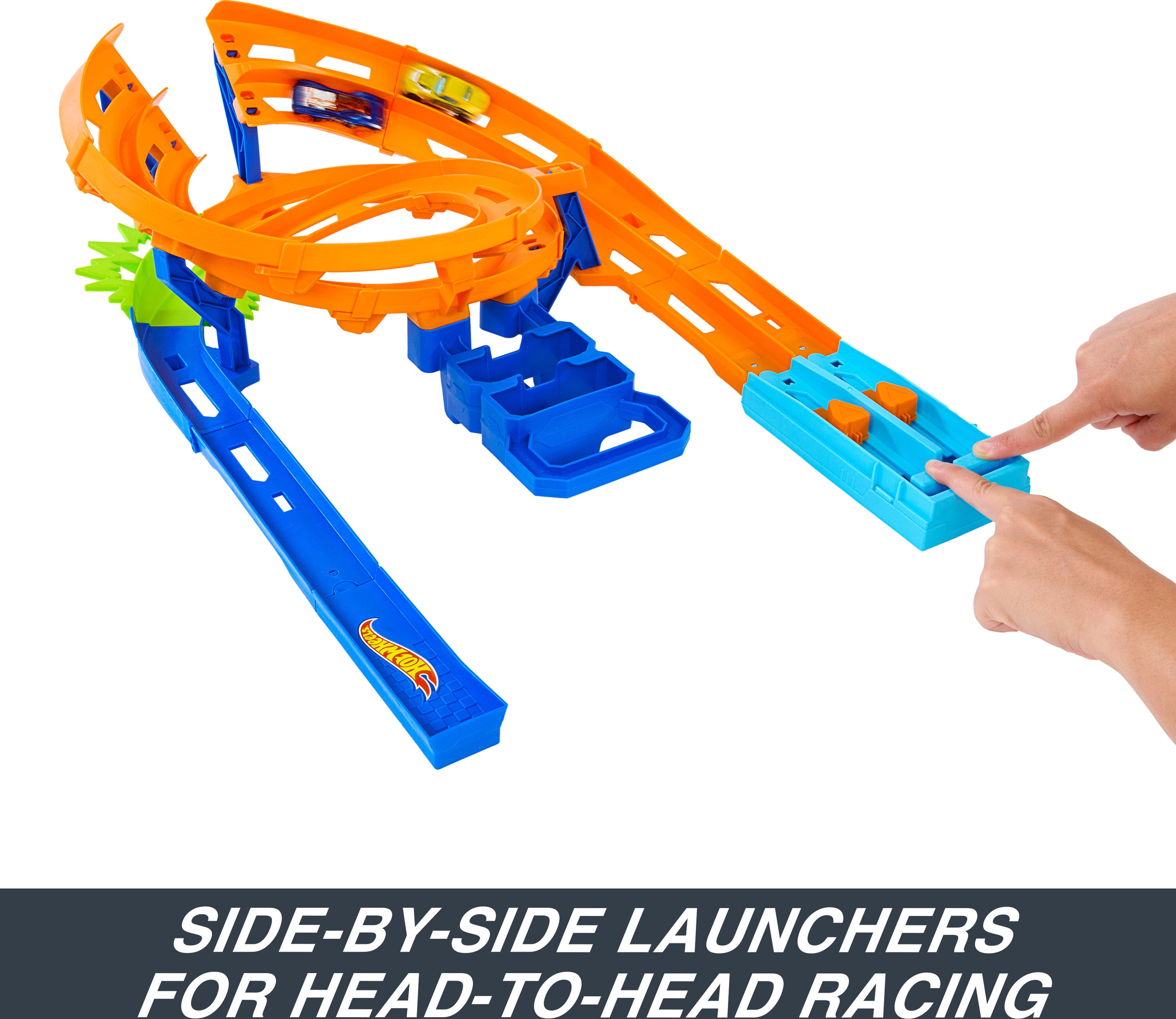 Hot wheels side by side race track new arrivals