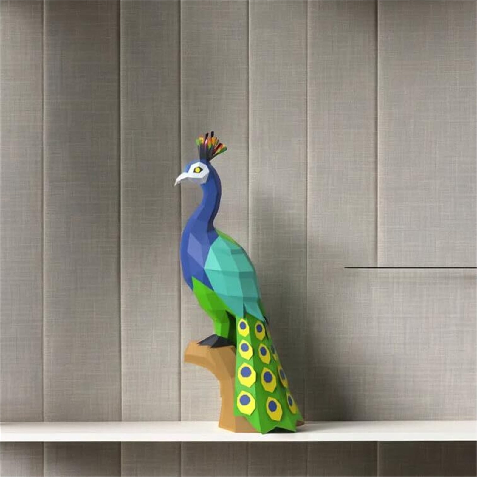 Peacock DIY handmade origami decorative geometric design suitable for home decoration in the living room, bedroom or study